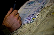 Pilot - Map of C-130 Dispersant Spray Aircraft Working BP Spill high definition stock photo - Pilot - Map of C-130 Dispersant Spray Aircraft Working BP Spill