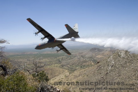 stock photography. Firefighting C-130 Hercules Aircraft - Water Bomber Picture - Stock Photo